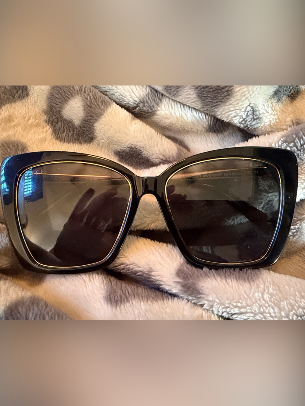 DIFF Becky IV Black Grey Polarized Cat Eye Sunglasses 56-16-145